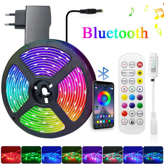 LED Light Strips Bluetooth WIFI Controller Flexible RGB 5050 Decoration Backlight Lamp Night Light Luminous String for Bedroom